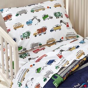 Pottery Barn Kids Busy Trucks Twin Sheet Set